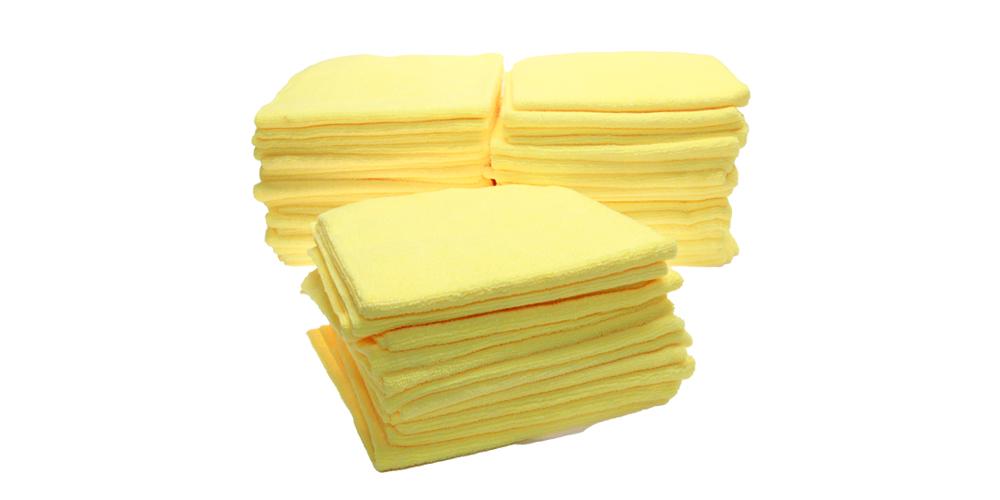 The Rag Company Edgeless 300 Microfiber Yellow 16" x 16" BULK 50x