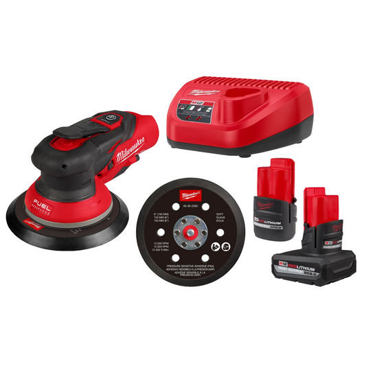 Milwaukee 2584-22CX M12 FUEL 6" Random Orbital Sander Kit (3/32")